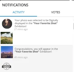 GuruShots selection notifications for Your Favorite Shot